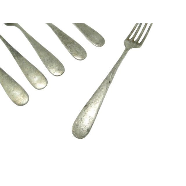 Metal Art Deco Forks from Hefra, Poland, 1960s, Set of 7 For Sale - Image 7 of 13