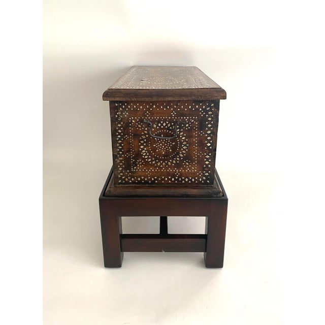 Early 19th Century Antique Mother of Pearl Chest on Custom Stand For Sale - Image 5 of 12