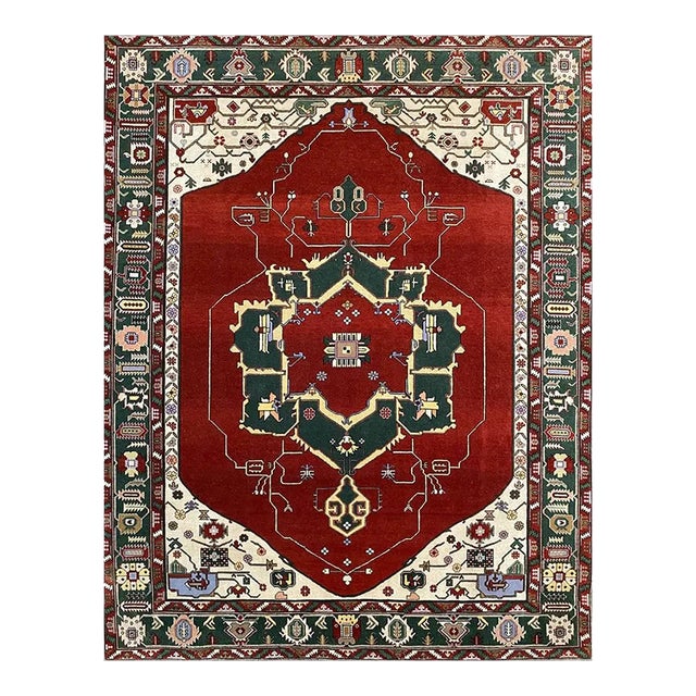 Handwoven Persian Heriz Style Rug 8x10 For Sale