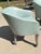 Brand New, Style Upholstering, leather game chairs on casters. Light blue green, genuine leather upholstery with gray...