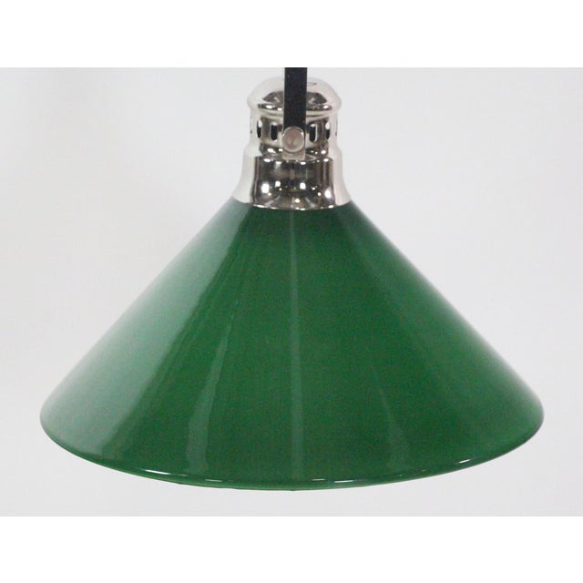Modern Mid 20th Century Modern Green Austrian Glass Nickel Pole Pendant Light For Sale - Image 3 of 8