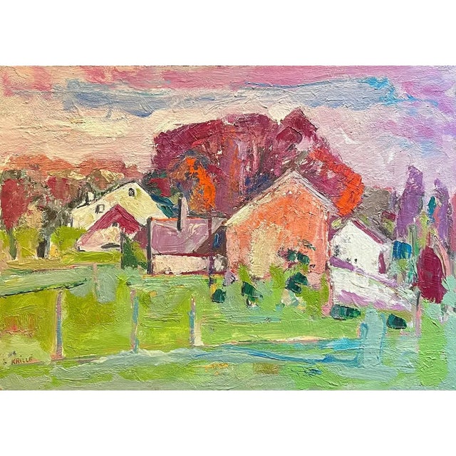 Jean Krille, Landscape 120, Oil on Masonite For Sale - Image 11 of 11