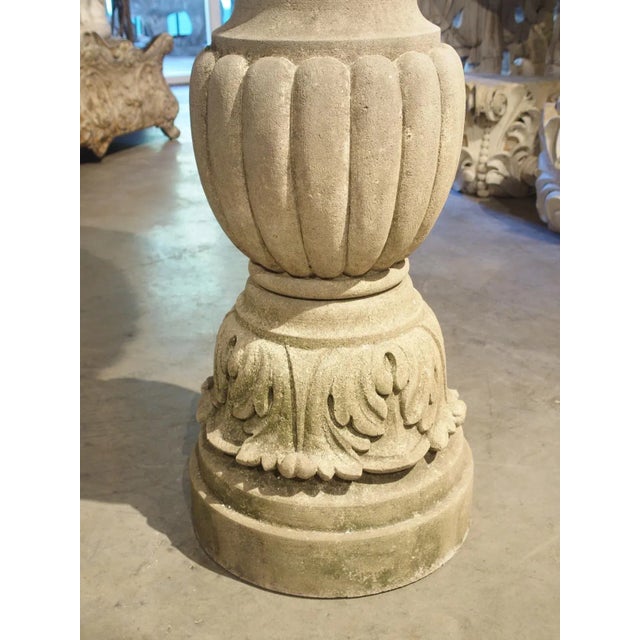 Well Carved Italian Limestone Planter or Fountain Element, H-45 Inches For Sale - Image 11 of 12