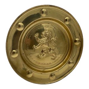 Regal English Brass Charger With Embossed Lion
