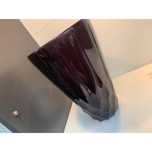 Impressive and rare italian violet cristal handmade cut rare violet handmade florentine italian vase Vase is not painted...