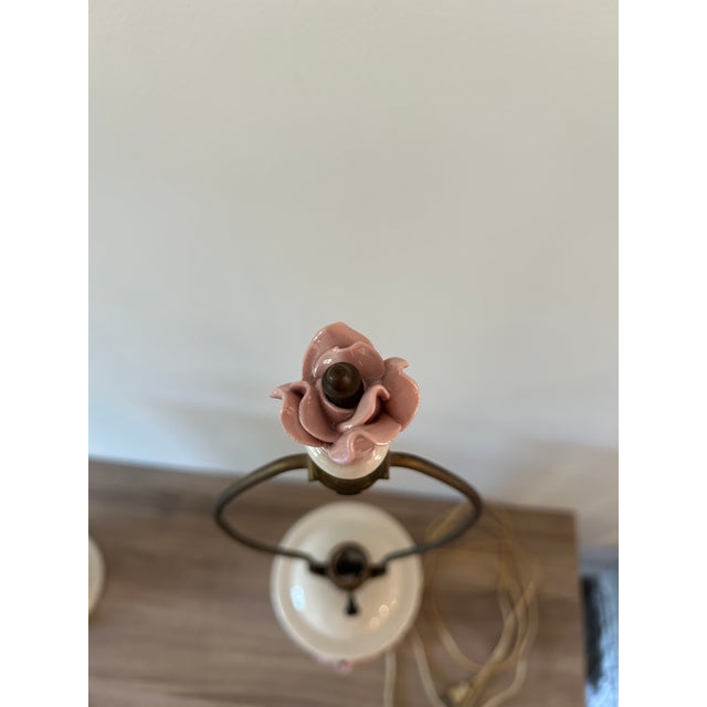 Pair of 1960s Marbro Pink Roses Lamps For Sale - Image 9 of 12