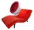 Vintage Mid-Century Modern Wave Chaise Lounge in Orange-Red Plush Upholstery, Adrian Pearsall Style For Sale
