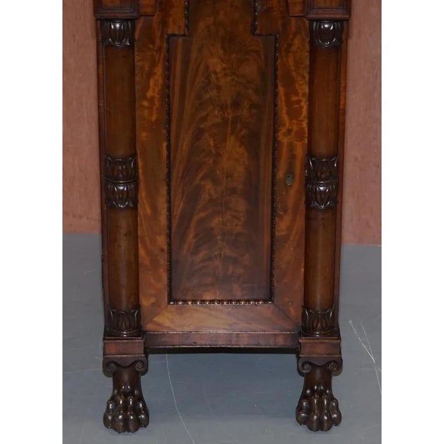 Large William IV Flamed Hardwood Side Cabinets with Campaign Drawers, 1830s, Set of 2 For Sale - Image 5 of 18
