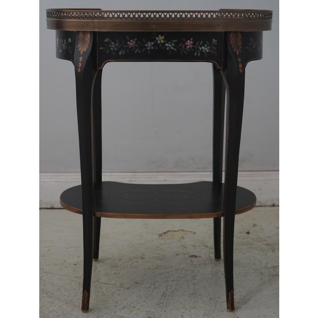 Maitland Smith 1 Drawer Paint Decorated French Occasional Table For Sale - Image 13 of 17