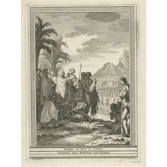 Jakob Van Der Schley, The Baptism of the King of Congo in Africa, 1747, Print For Sale - Image 6 of 6