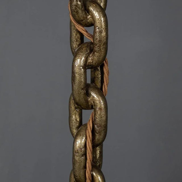 Metal French Freestanding Anchor Chain Lamp with Shelves, 1930s For Sale - Image 7 of 13