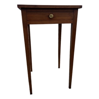 A Hepplewhite Cherry Tapered Leg One Drawer Side Table, Pennsylvania, Circa 1800 For Sale
