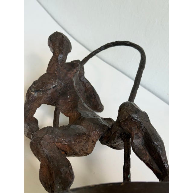 Bronze Mid 20th C. Studio Bronze Brutalist Figural Sculpture For Sale - Image 8 of 12