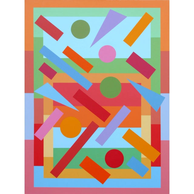 "Honeymoon - Part 2" Contemporary Geometric Hard Edge Acrylic Painting by Sassoon Kosian For Sale