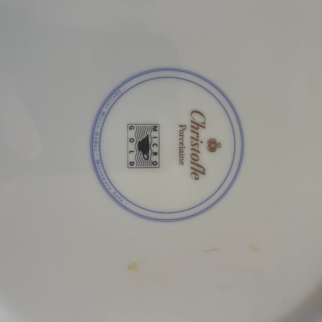 Christofle Late 20th Century Christofle Dinner/Charger Plates Micro Gold - Set of Three For Sale - Image 4 of 5