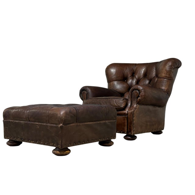 We are very pleased to present this iconic American chair and ottoman. Emblematic of Ralph Lauren’s iconic and enduring...