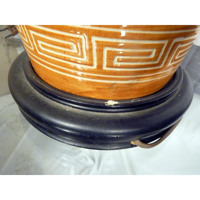 Ceramic Vintage Mid-Century Modern 26" Asian Ceramic Table Lamp With Cherry Blossom Motif For Sale - Image 7 of 7