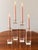 Vintage set of Karl Springer Style Candle Holders made of chunky clear lucite brass candle cups 2 taller & 2 shorter...