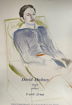 David Hockney Drawings and Engravings Exhibition Poster, Imp. Dermont-Paris, France