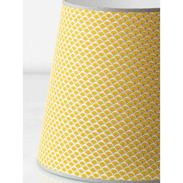 Vintage Art Deco Ceramic Table Lamp in Hand-Painted Octagonal Base with Jacquard Shade by Royal Delft, 1991 For Sale - Image 6 of 18