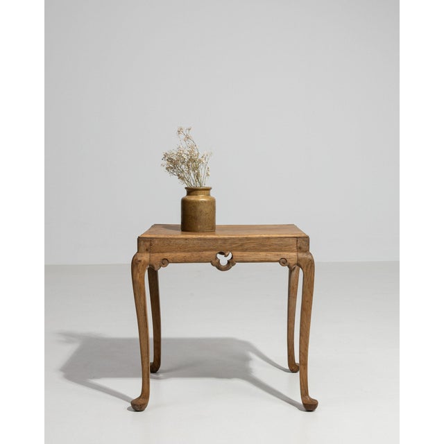 Early 20th Century France Weathered Honey Oak Carved Oak Side Table For Sale - Image 9 of 10
