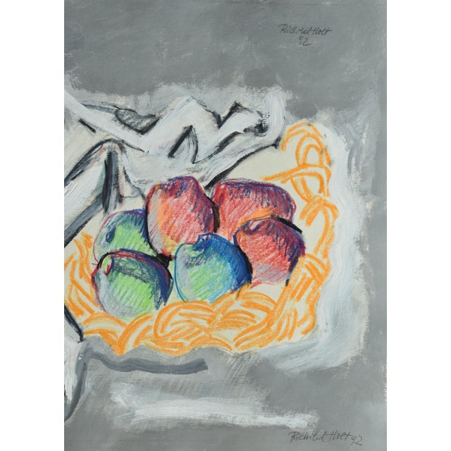 Richild Holt, Still Life with Apples, 1992, Mixed Media For Sale - Image 7 of 13