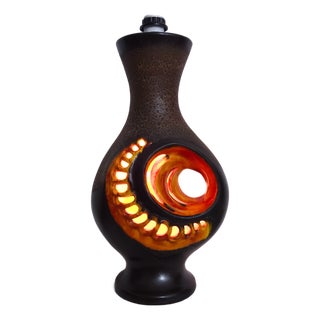West German Fat Lava Pottery Floor Lamp Base by Walter Gerhards, 1970s For Sale
