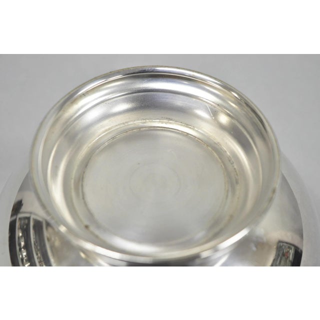 Vintage Mid Cerntury Modern Paul Revere Reed & Barton Style Small 5" Round Silver Plated Candy Dish For Sale - Image 10 of 11