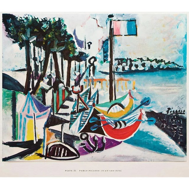 Turquoise 1950s After Pablo Picasso "Juan-Les-Pins", First Edition Swiss Full-Color Print For Sale - Image 8 of 9