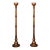 Pair of Tall Altar Candlestick Holders of Turned Oak - Arts and Crafts Era For Sale