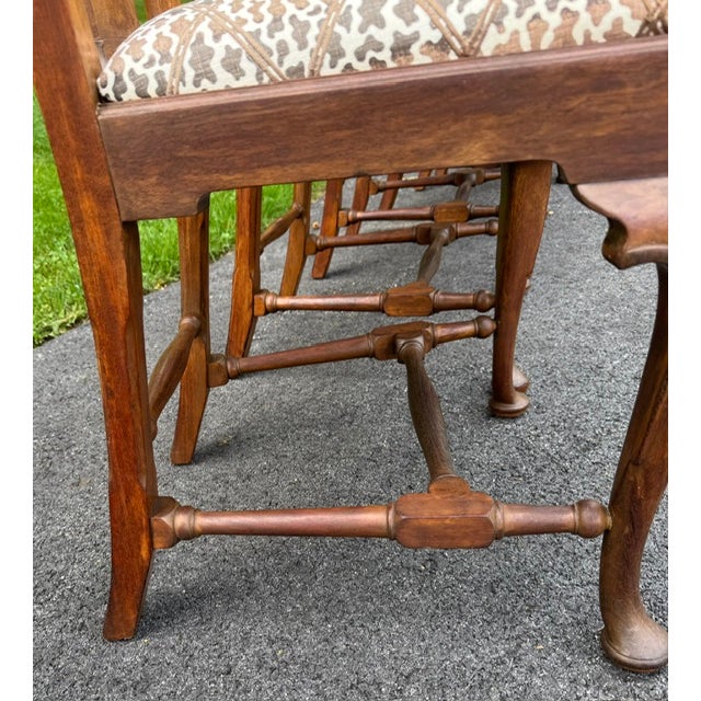 Set of 6 Solid Mahogany Queen Anne Style Dining Chairs Early 20th Century For Sale - Image 14 of 17