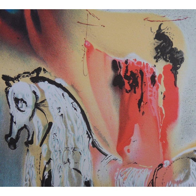 Salvador Dali, The Horses, The Christian Knight, Signed Lithograph For Sale - Image 4 of 7