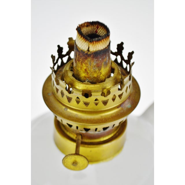 Vintage White Glazed Ceramic Oil Lamp Chairish