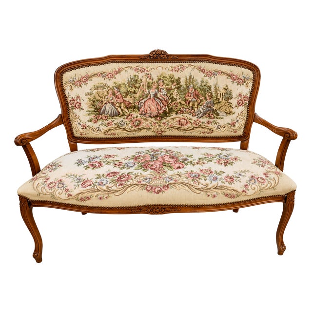 Louis XV Rococo Sofa Bench, 1950s For Sale