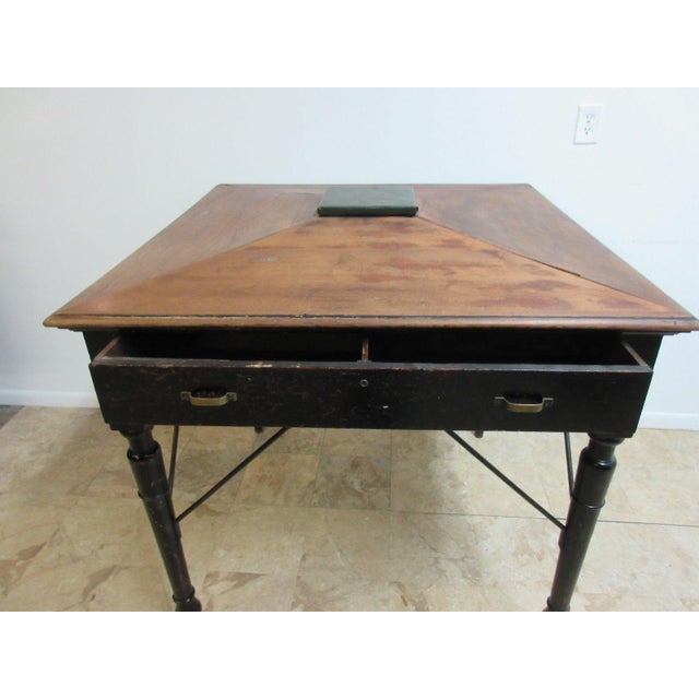 Antique Victorian Primitive Slant Top Plantation Writing Desk For Sale - Image 4 of 11