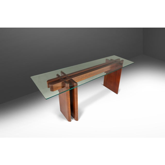 Mid-Century Modern Danish Mid-Century Modern Console Table in Teak W/ Glass Top by Gustav Gaarde for Trekanten, Denmark, C. 1970s For Sale - Image 3 of 18