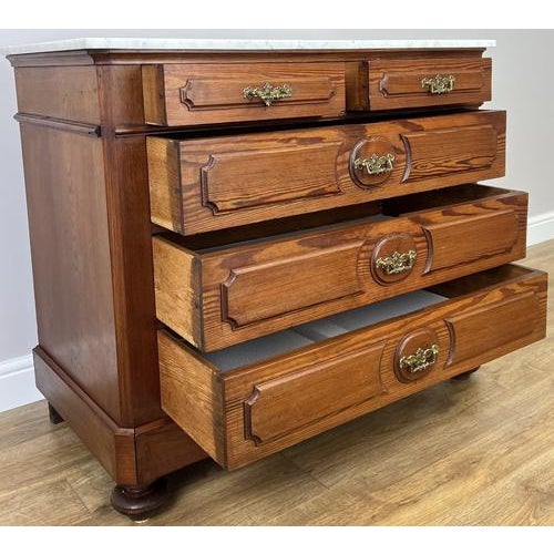 Vintage French Style Chest of Drawers with Marble Top For Sale - Image 15 of 16