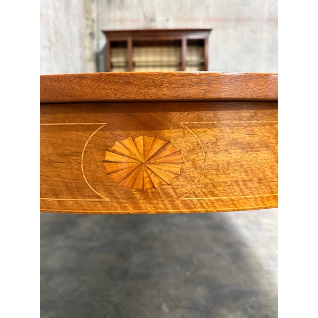 Large Custom Extendable Custom Federal Style Mahogany Dining Table With Inlay by Johns Congdon 150" For Sale In San Francisco - Image 6 of 17