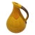 Mid-Century Modern Harvest Gold Drip Glaze Ceramic Handled Pitcher Ewer - 7" For Sale