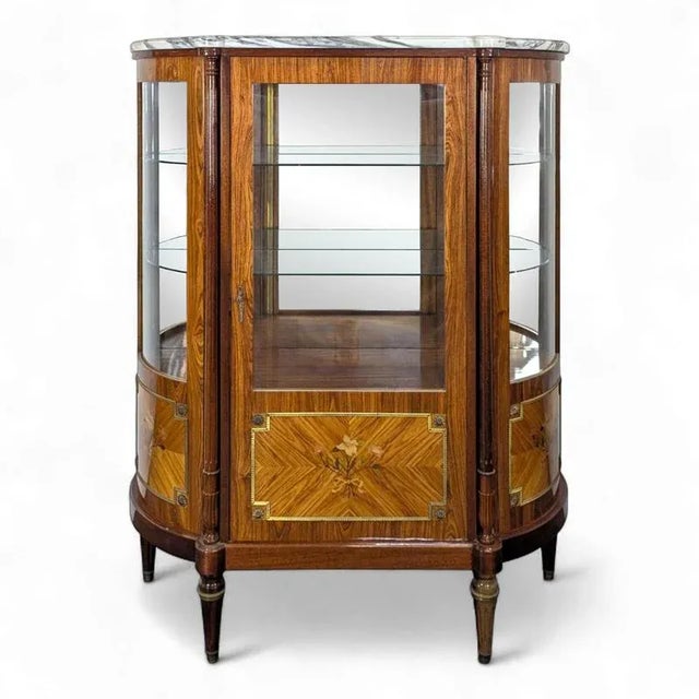 Rosewood Marquetry Silver Cabinet For Sale - Image 12 of 12