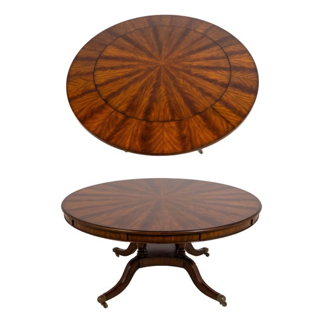 Maitland-Smith Round Dining Room Table With Perimeter Leaves For Sale