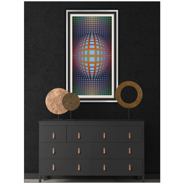 The artwork here, "Kerek", is a wonderful depiction of geometric abstraction, created with meticulous detail and vibrant...