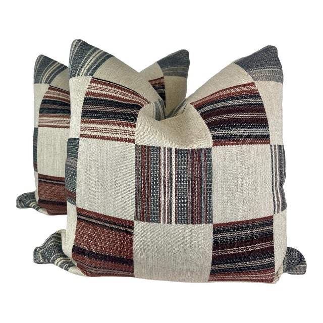 Sister by Studio Asby "Patch" in Umber 22" Pillows-A Pair For Sale