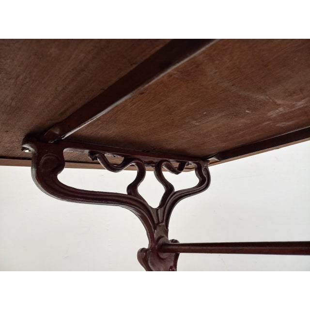 Art Nouveau Cast Iron and Wood Bistro Table, 1890s For Sale - Image 13 of 18