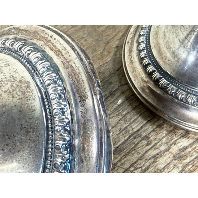 International Sterling Silver Etched Crystal Hurricane Candlesticks – A Pair For Sale - Image 12 of 12