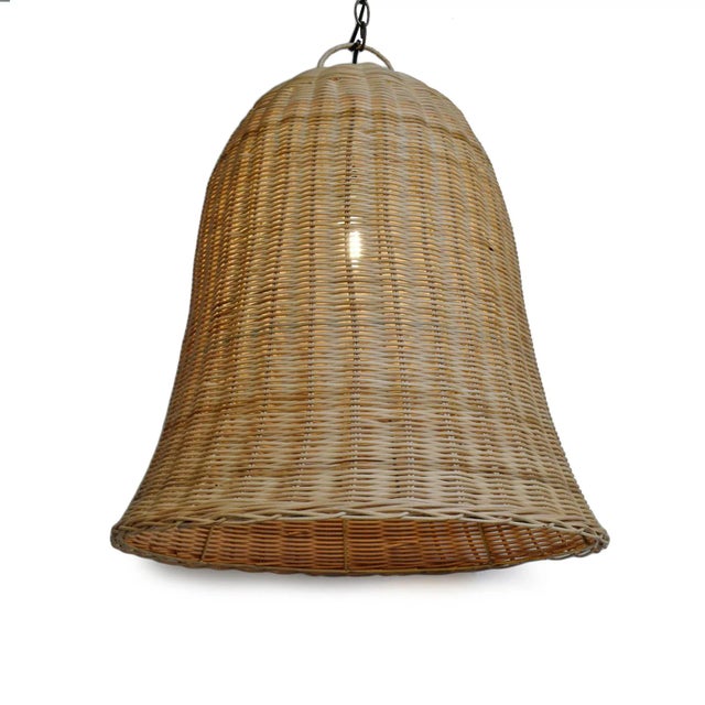 Raw wicker bell pendant. Medium size. Each slightly unique in natural tones and handmade form. Each sold individually....