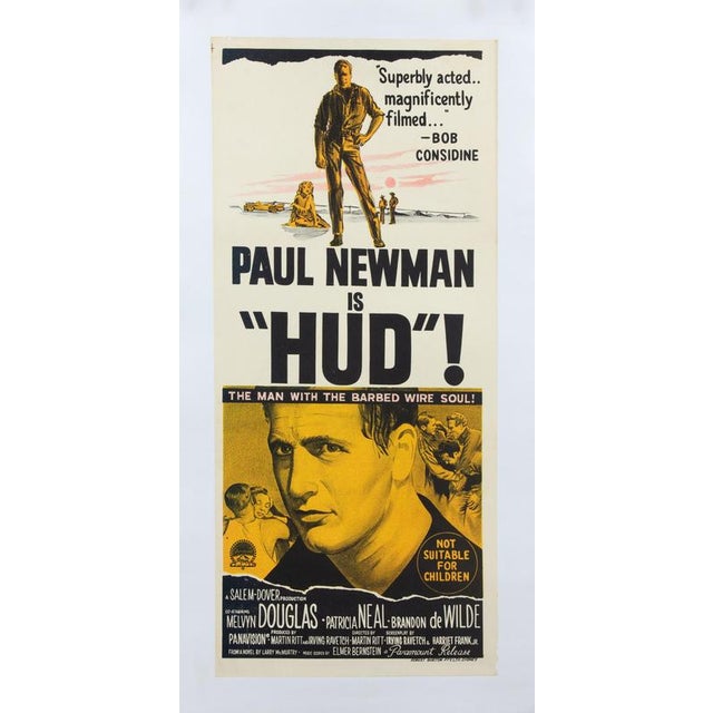 Hud Vintage Poster, Australian Daybill, Folded, Graphic Art, 1963, Paper For Sale - Image 3 of 5