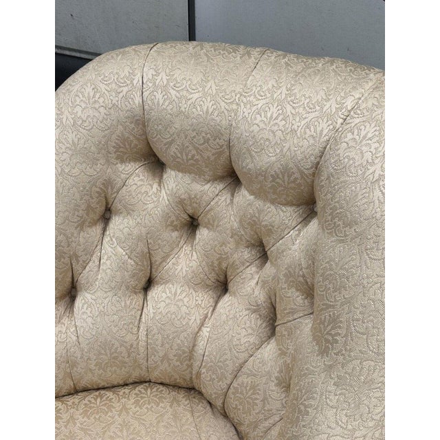 Victorian Sofa with Buttoned Back, Cabriole Legs & Brass Castors For Sale - Image 10 of 18