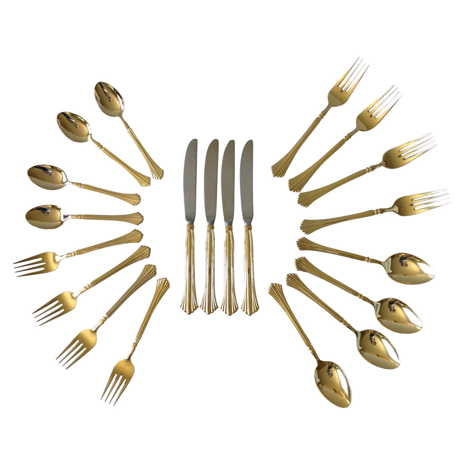 Gold Tone Flatware by Cambridge Set of 20 Chairish