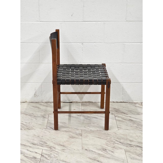 Glenn of California 1950s Mid Century Woven Leather Chair Attributed to Robert Baron for Glenn of California For Sale - Image 4 of 7